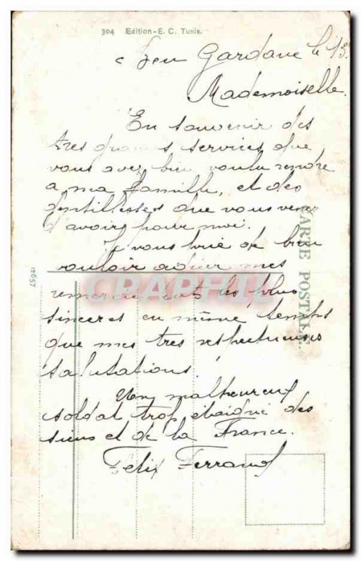 Old Postcard Tunis Tunisia