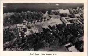 SAINT JOSEPHS, NY New York    BOYS' CAMP Air View    c1950s    Postcard