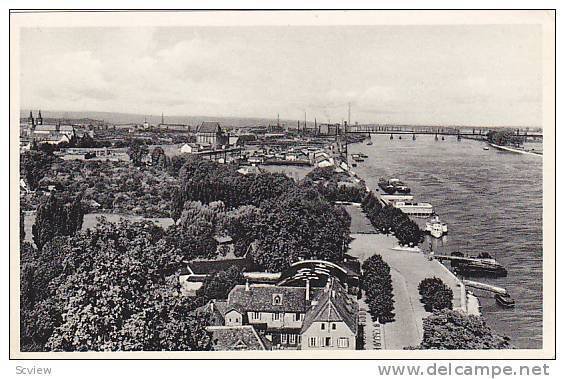 Blick Auf Eisenbahn- Rheinbrucke, Worms a. Rh. (Rhineland-Palatinate), German...