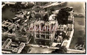 Postcard Old Paris View Aerienne Notre Dame De Paris L & # 39Entree Two Islands