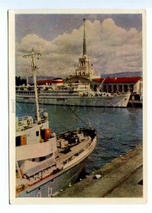 498566 USSR 1963 Sochi Marine station liner publishing house Izogiz postcard