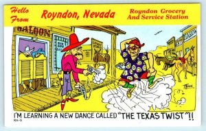 RYNDON, Nevada NV Comic Advertising ROYNDON GROCERY Roadside Elko Co.  Postcard