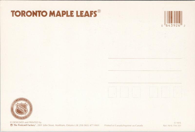 Toronto Maple Leafs Team Logo Hockey NHL Unused Postcard D56