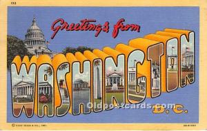 Greetings from Washington, WA, USA Large Letter 1949 