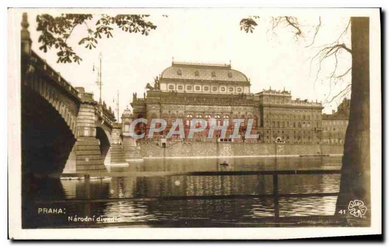 VINTAGE POSTCARD Praha Narodno Divadia