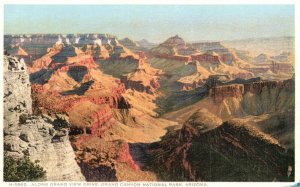 Vintage Postcard 1920s Along Grandview Drive National Park Grand Canyon Arizona
