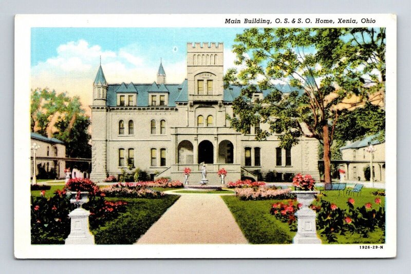 Main Building OS SO Home Xenia Ohio Flower Garden Mansion Historical