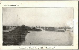 Kansas City Flood, June 1908 The Patch Vintage Postcard C06
