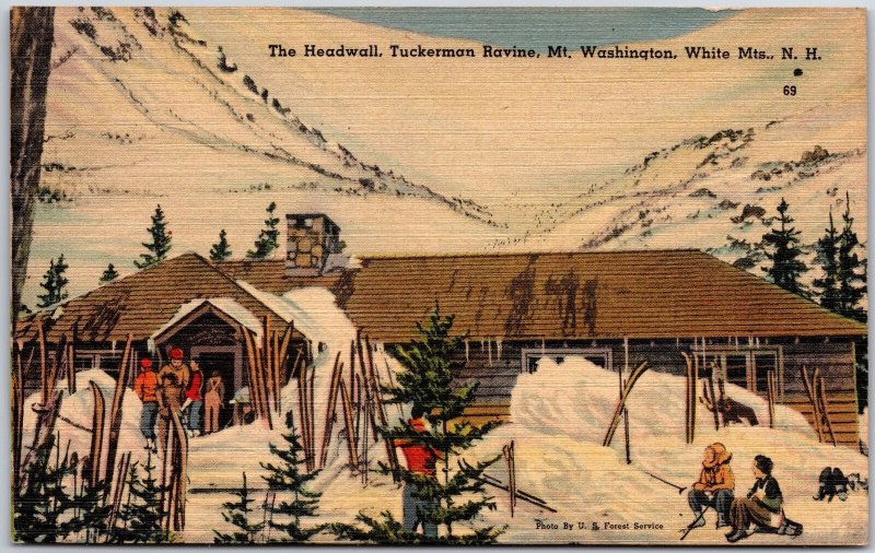 The Headwall Tuckerman Ravine Mt. Washington White Mts. New Hampshire Postcard