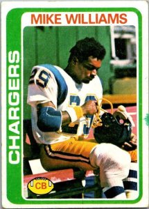 1978 Topps Football Card Mike Williams San Diego Chargers sk7151