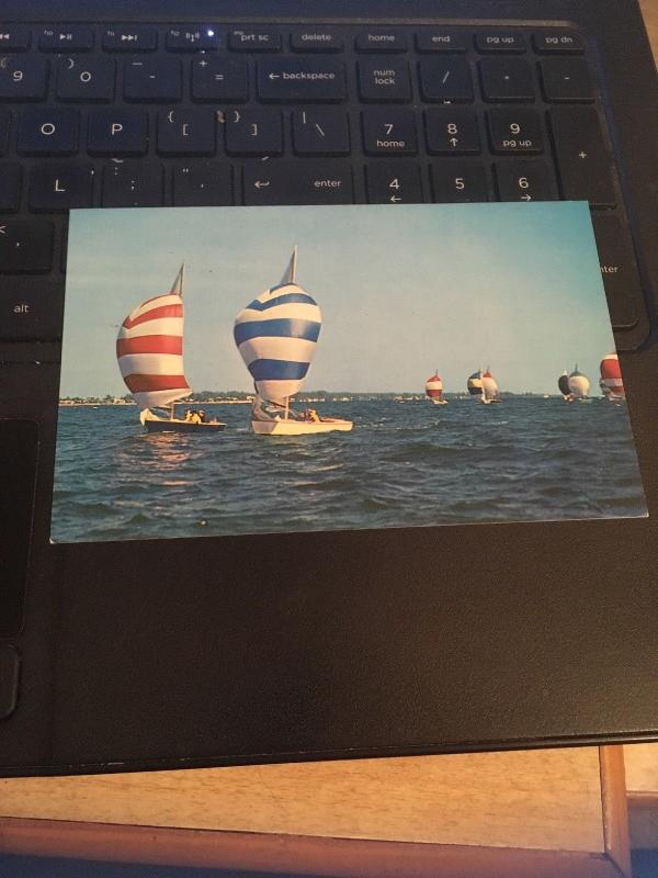 Vintage Postcard: Sailboats on the ocean, unspecified location