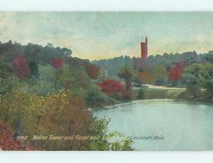 Divided-Back TOWER & PARK SCENE Cincinnati Ohio OH r8178