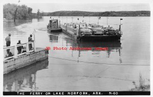 AR, Lake Norfolk, Arkansas, RPPC, 50s Cars Ferry Arriving at Dock, Photo No N-60