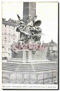 Old Postcard Milano Monumento delle Cinque Giornate (G Scult Grandi 1805)