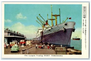 c1930's President Wilson Steamship Largest Trading Port Yokohama Japan Postcard