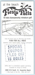 ST. AUGUSTINE BEACH, FL ~ Miniature Golf FIESTA FALLS c1990s ~ 4x9 Postcard