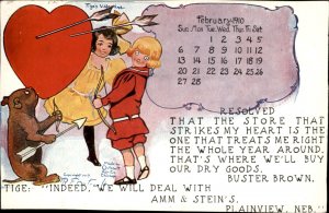 Plainview NE RF Outcault Buster Brown Mary Jane Bear Valentine Vintage Postcard