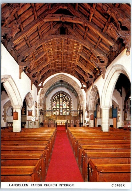 Postcard - Saint Collen's Parish Church Interior - Llangollen, Wales