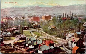 Postcard UT Salt Lake City Early 1900s Bird's Eye View UDB ~1905 H11