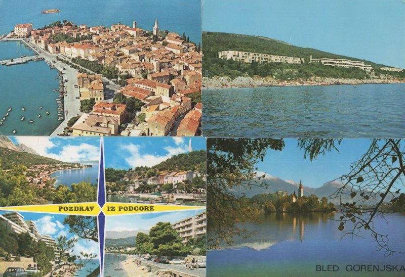Bled Gorenjska Podgora Porec Rabac 4x Yugoslavia Postcard s