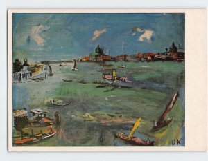 Postcard Venedig, Boote an der Dogana By O. Kokoschka, Venice, Italy