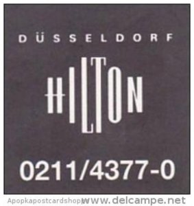 GERMANY DUESSELDORF HILTON HOTEL VINTAGE LUGGAGE LABEL