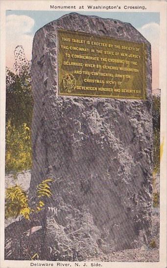 Monument At Wastington's Crossing Delaware  River New Jersey