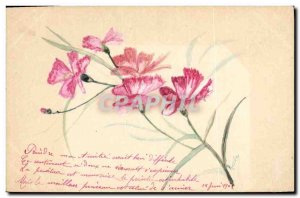 Old Postcard Fantasy Flowers (drawing hand)