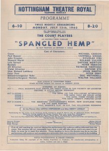Spangled Hemp WW2 1940 Nottingham Theatre Royal Programme