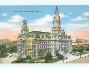 Unused Linen COURT HOUSE Indianapolis Indiana IN n4446