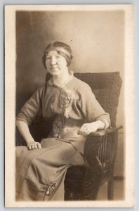 RPPC Lovely Young Woman Portrait Real Photo Postcard K25