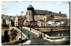 Old Postcard Laval Old Bridge and the Castle