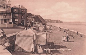Teignmouth Wild Crazy Beach Blinds Devon Old RPC Postcard
