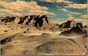 Vtg 1930s Dante's Inferno Badlands National Monument South Dakota SD Postcard