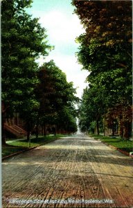 Vtg Postcard c 1908 Lawrence Street Looking West Appleton WI Dirt Street Unused