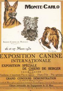 Monte Carlo 1932 Dog Canine Show Exposition Exhibition Advertising Postcard