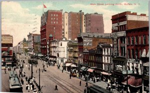 Buffalo, New York - Showing downtown view on Main Street - in 1908