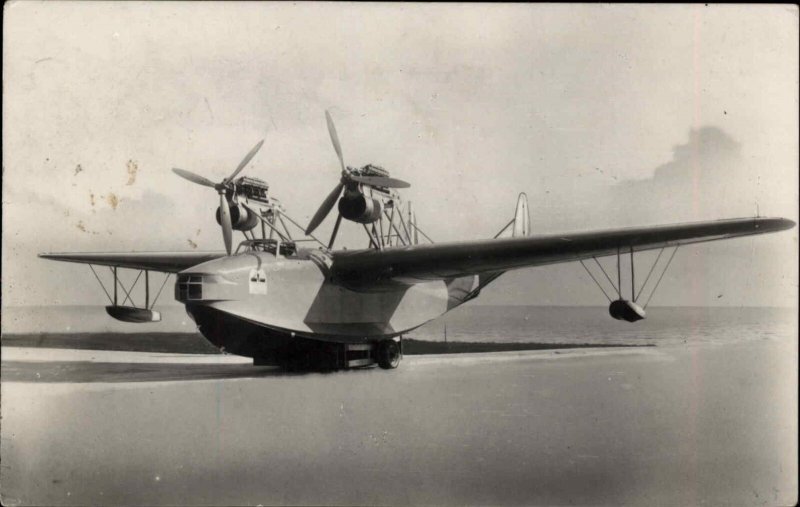 Airplane Macchi C99 Flying Boat Italian Air Force WWII Real Photo Postcard USED