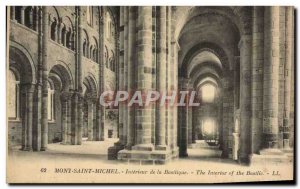 Old Postcard Mont Saint Michel Interior of the Basilica