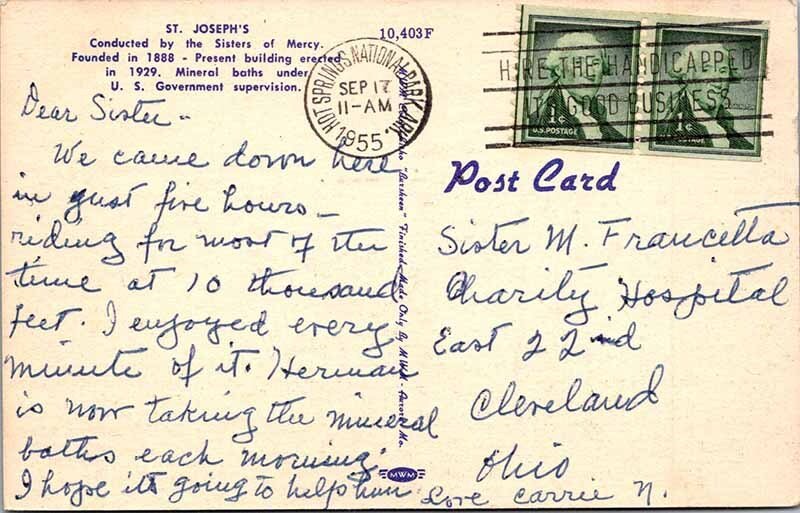 Postcard SCENE Hot Springs National Park Arkansas AR AM2161