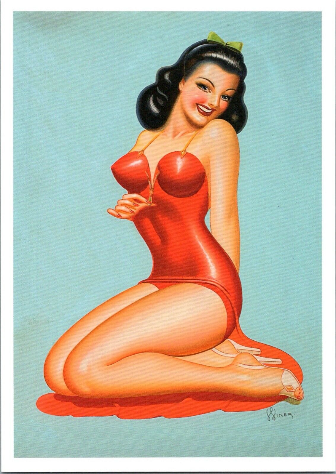 Vintage Pinup Girl Theme Chrome Era Postcard Cover Calendar Art X