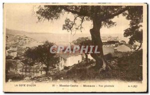 Old Postcard La Cote D Azur Monaco Monte Carlo Vue generale