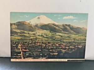 Postcard  Hand-Colored The Popocatepetl Mountain, Ameccameca, Mexico   Z9