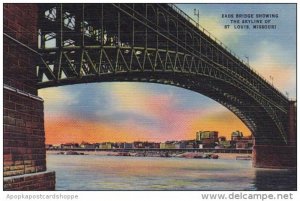 Missouri Eads Bridge Showing The Skyline Of Saint Louis 1943