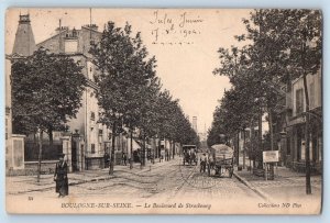 Boulogne-Sur-Seine Île-de-France France Postcard Strasbourg Boulevard 1904