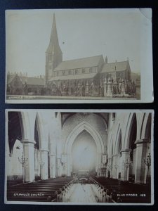 Yorkshire Halifax 2 x KINGS CROSS Old St. Paul's Church c1905 RP Postcard