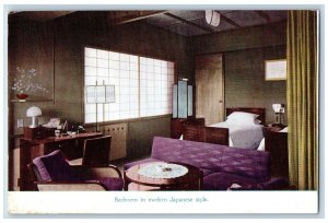 Kyoto Japan Postcard Bedroom in Modern Japanese Style Miyako Hotel c1950's