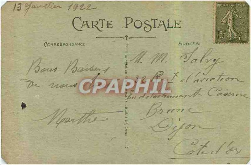 Old Postcard Pau barracks Bernadotte Jet Aviation