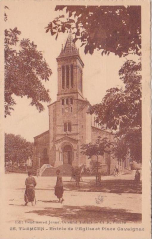 Algeria Tlemcen Entree de l'Eglise et Place Cavaignac