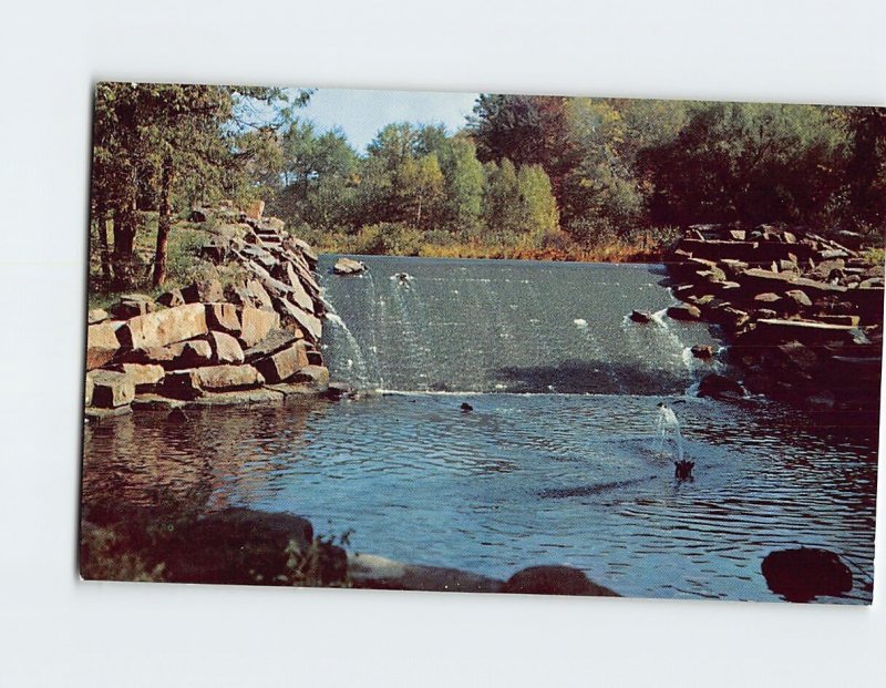 Postcard Forest Park Dam & Fountain, Springfield, Massachusetts